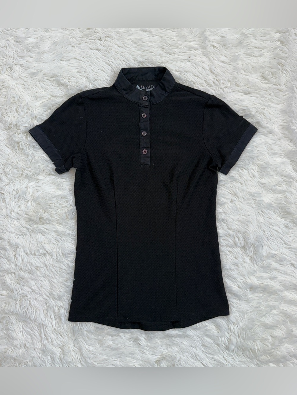 Women’s Small Black Levade Short Sleeve Horseback Riding Shirt. Good Condition.